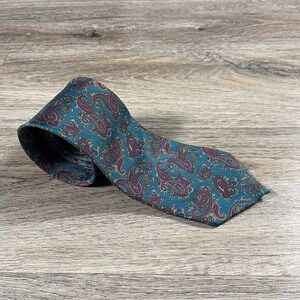 Oscar de la Renta Men's Neck Tie Paisley Print Blue
